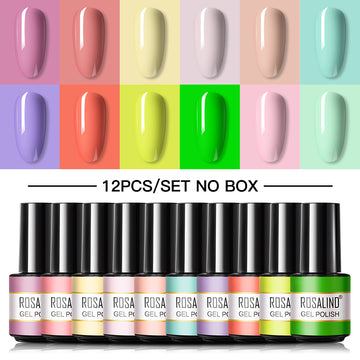ROSALIND Mini Soak Off Gel Polish Set 6PCS Set Bright For Nail Art Design LED/UV Lamp